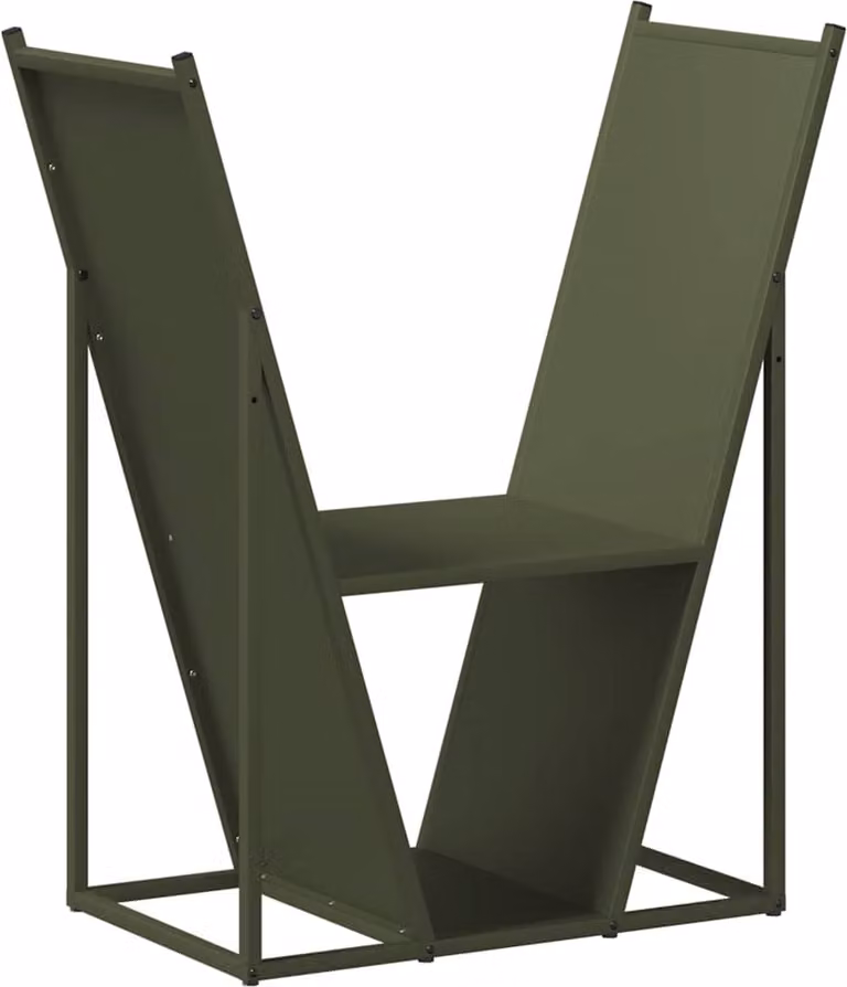 Rastrelliera per Legna da Ardere Verde Oliva 69,5x35x81 cm
