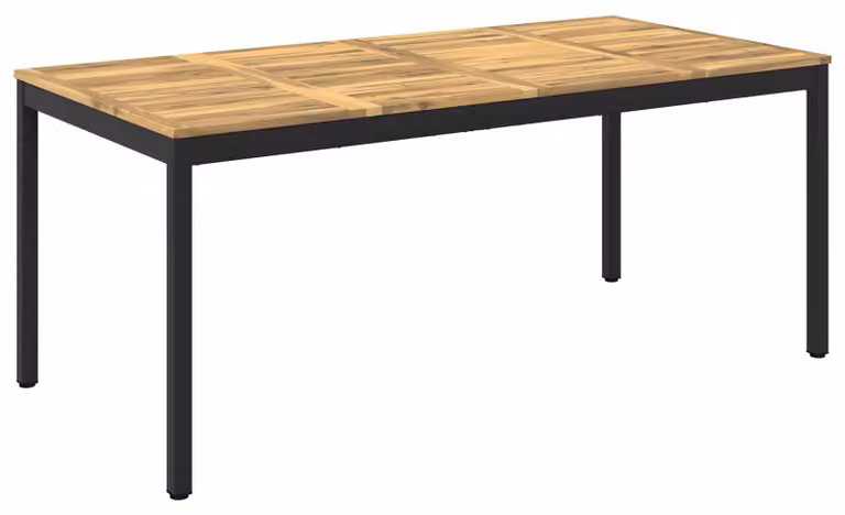 Tavolo da giardino, bianco e nero, dimensioni 147 x 88,5 x 75 cm