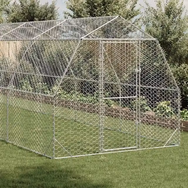 Recinto per polli Videx in acciaio zincato color argento L: 10 m, P: 2,5 m, H: 2,25 m