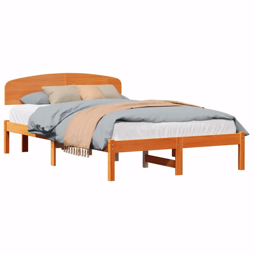 Struttura letto in pino massello vidaXL marrone cerato L/P/H: 200 x 120 x 74 cm – 2