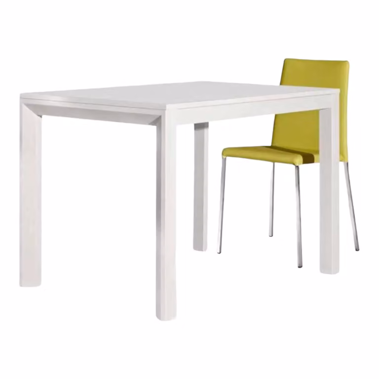 Tavolo moderno allungabile in legno bianco frassino Mobili 2G L: 110 cm, P: 85 cm, H: 77 cm