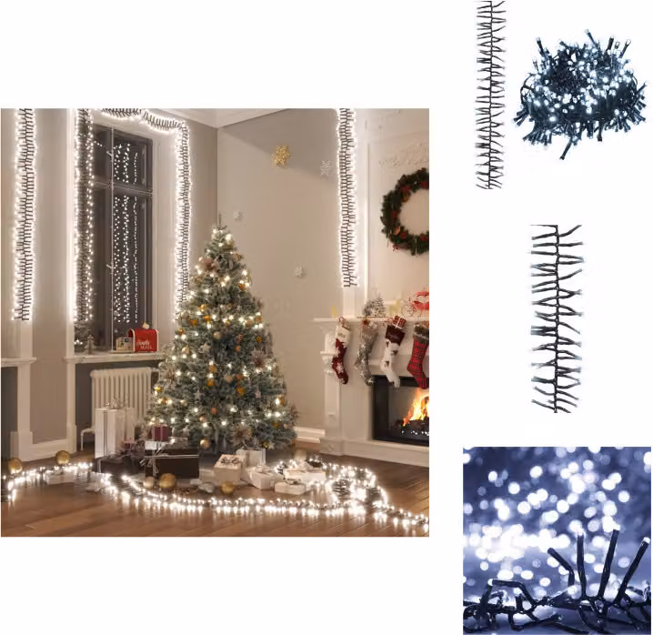 vidaXL Fata LED con 2000 LED bianco freddo 17 m PVC - Illuminazione natalizia