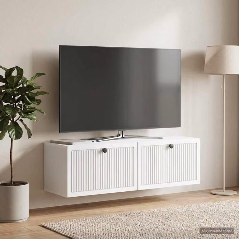 vidaXL Mobile Porta TV da Muro Bianco Moderno in MDF L 98 cm x P 31 cm x H 30 cm