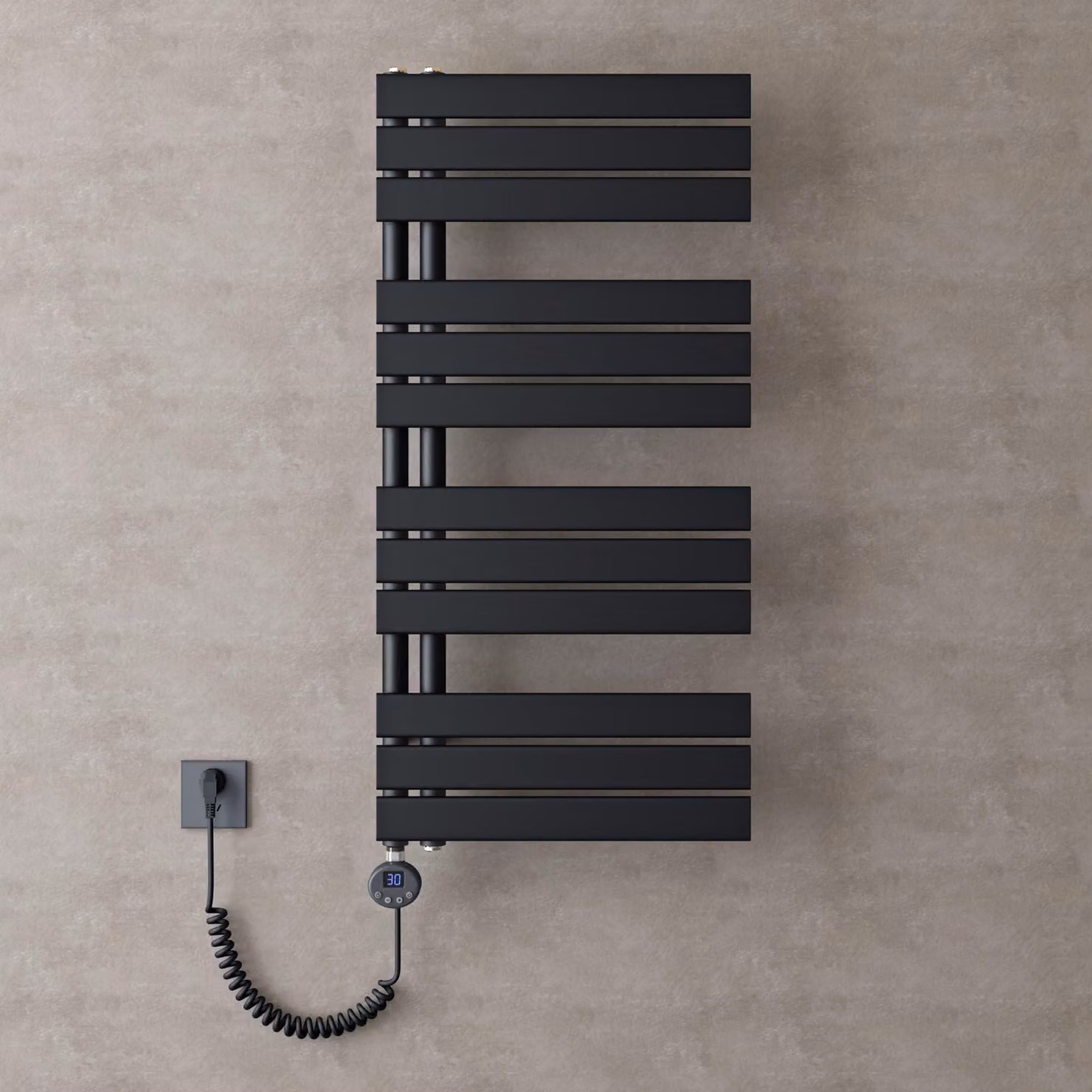 doporro Scaldasalviette Elettrico Bagno con Termostato Digitale e Funzione Timer 104x50cm 800W Antracite, Termoarredo Elettrico Temperatura Regolabile, Radiatore da Parete Verticale - FN