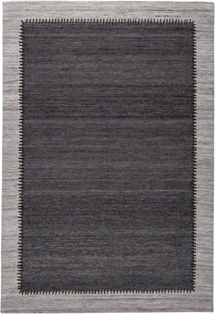 Tappeto Phoenix 300 Kendra Home in Lana e Cotone Antracite e Grigio