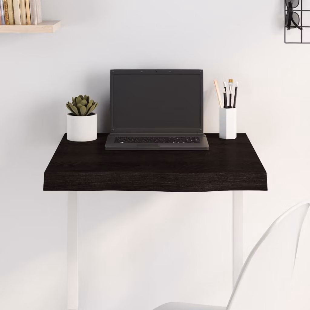 Piano Tavolo vidaXL in Rovere Massello Trattato Marrone L: 60 cm, P: 60 cm, H: 2-6 cm