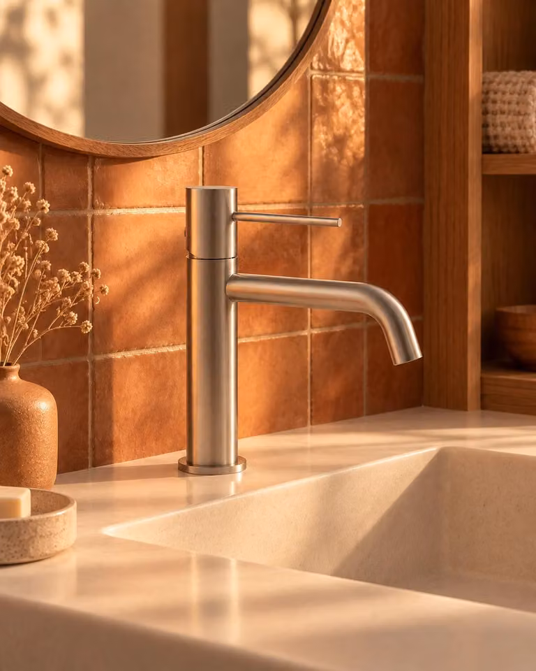 Coppia Miscelatori Tokyo Lavabo e Bidet con Pilette Pop-Up Nichel Spazzolato CPTOKYONIC