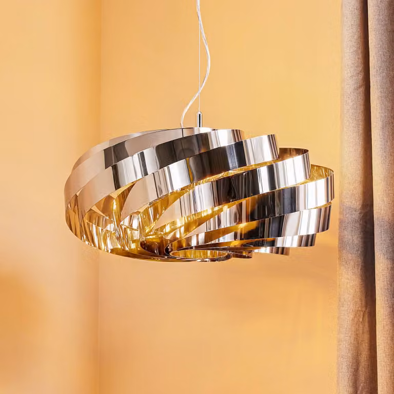 Lampada a sospensione Vento Domiluce, dimmerabile, Cromo / Argento, Soggiorno / Sala da pranzo, Metallo, Moderno, Lampada a sospensione
