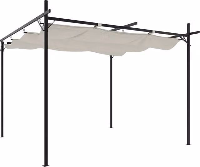 Pergola con Tetto Retrattile Crema 295x292x230 cm CFW8792757