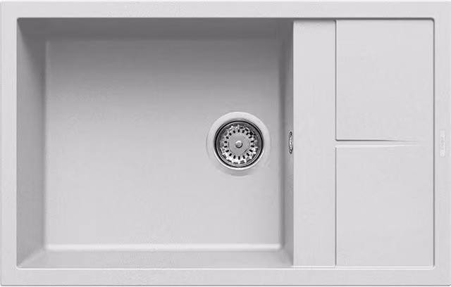 Lavello Elleci Incasso 1 vasca 78x50 Unico 310 Granitek Bianco LGU31068