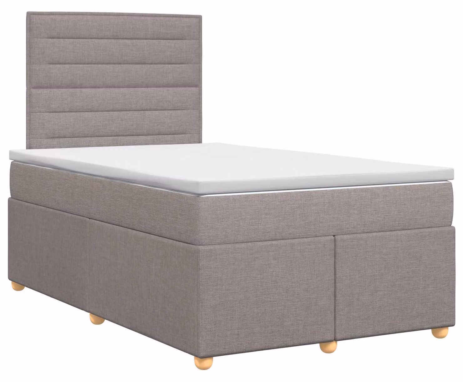 Letto a molle con materasso Taupe 120 x 200 cm in tessuto