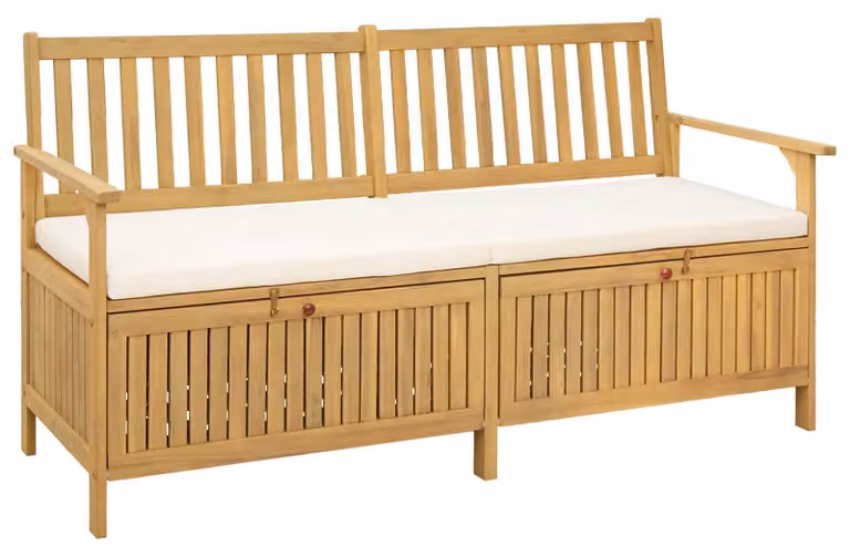 Panchina con contenitore con cuscino con porta 170 x 63 x 84 cm