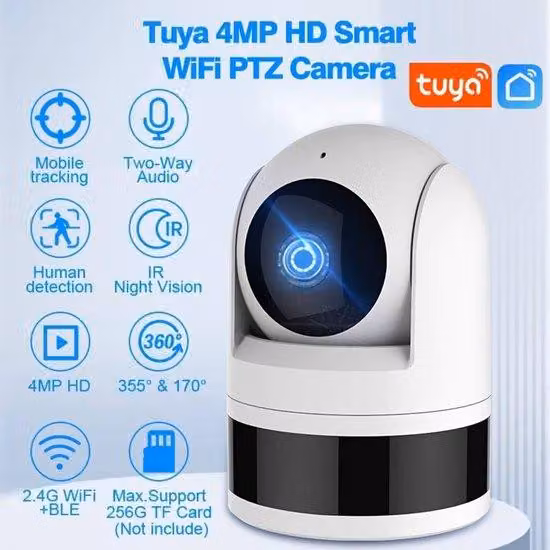 Telecamera interna per il rilevamento di movimenti (2K, 3MP), con Wi-Fi, visione panoramica a 360°, frequenza di 2,4 GHz, visione notturna, tracciamento automatico e riconoscimento tramite intelligenza artificiale, ideale per la sorveglianza di bambini/an