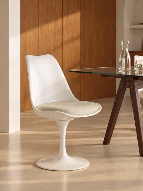 Elvia poltrona girevole polipropilene beige - Kenay Home