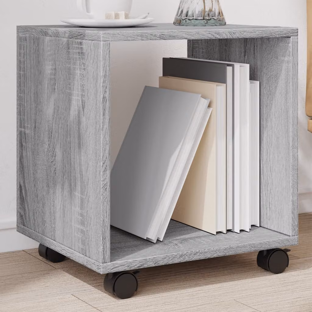 vidaXL Mobiletto con Ruote Grigio Sonoma L/P/H: 37 x 33 x 42,5 cm