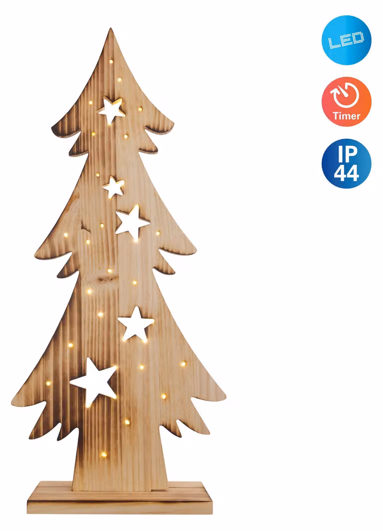 Luci natalizie da esterno a LED, decorazioni natalizie in legno con timer 5304227