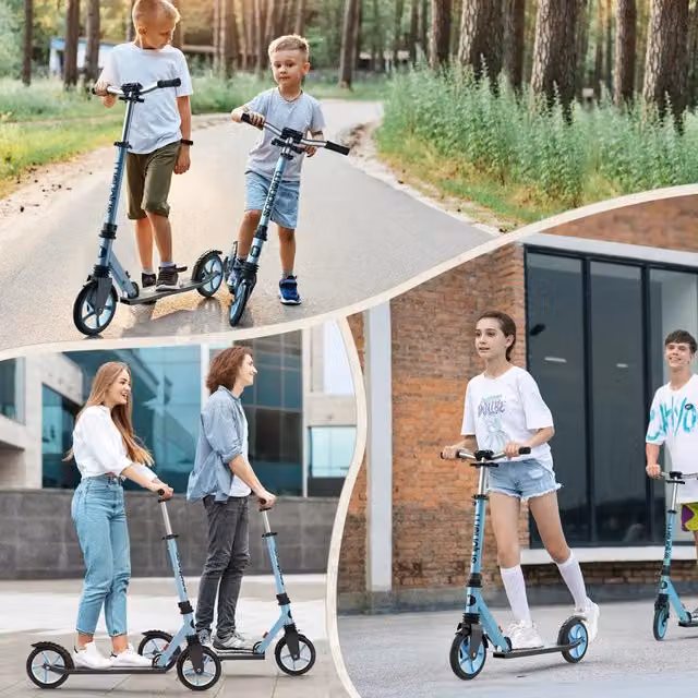 Monopattino pieghevole WAYPLUS Xylo blu con ruote da 8 pollici e altezza regolabile – 1