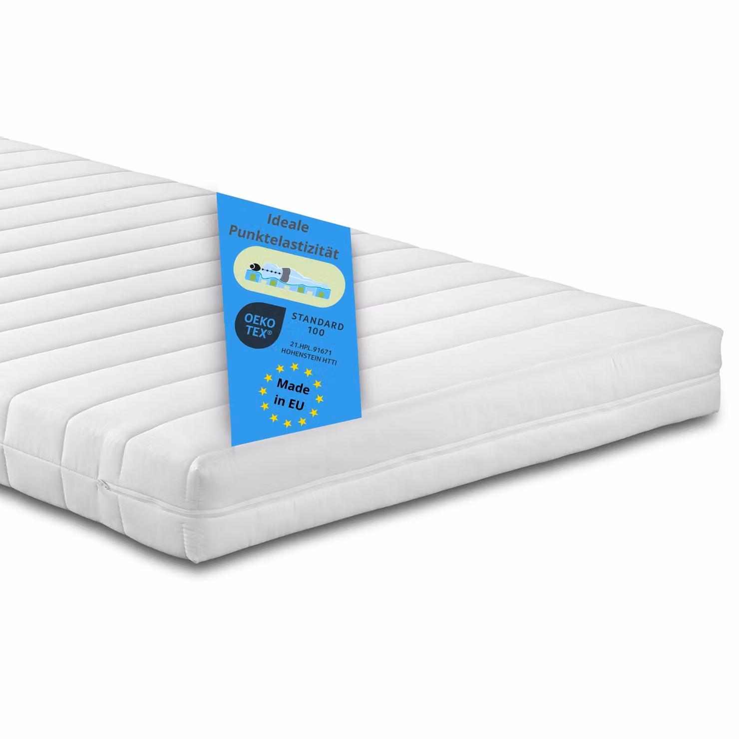 materasso ortopedico in schiuma fredda, 90 x 190 cm, H4, 10 cm, materasso reversibile, Bodyprotect Comfort Line