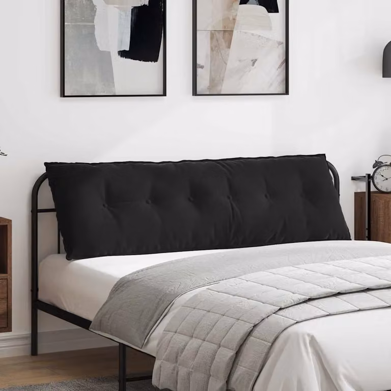 Cuscino per schiena ergonomico vidaXL nero in tessuto a coste L: 160 cm, P: 50 cm