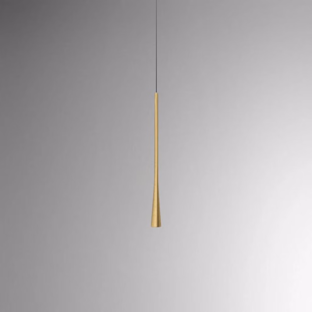 Lampada a Sospensione Gealuce DAFNE SP/I con LED da 7W, Luce Bianca Calda 3000K, Finitura Oro e Rosone Nero Satinato – 2
