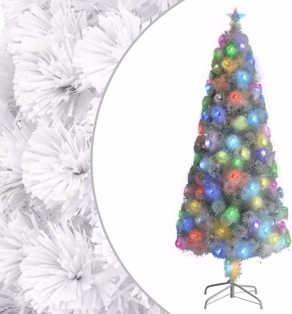 The Living Store Albero di Natale artificiale con LED bianchi 210 cm in fibra di vetro