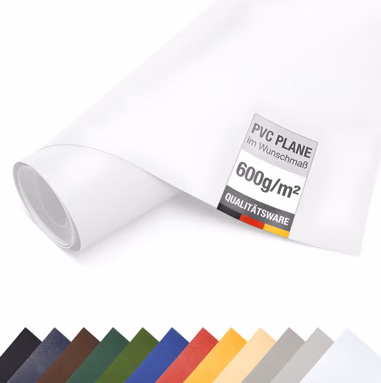 Telone in PVC per camion 600 g/m² al metro telone opaco (bianco, 3m x 9m)