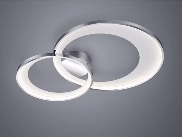 Plafoniera Granada Doppio Cerchio Cromo Led 36w Dimmerabile L85 cm Trio Lighting