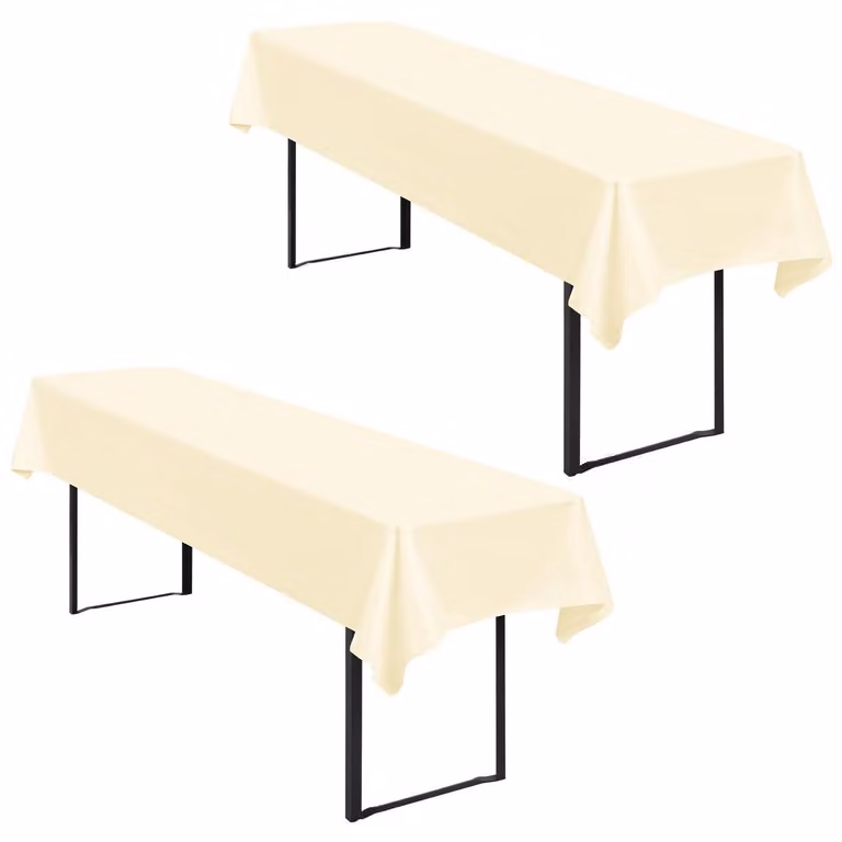 Confezione da 2 tovaglioli per tavoli, stile "Bierzeltgarnitur", dimensioni 100x250 cm, color beige, impermeabili, in poliestere