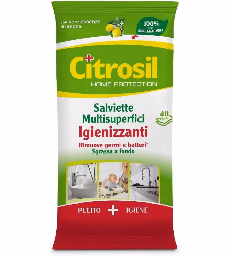 CITROSIL Salviette Igienizzanti Multisuperfici Limone 40 Panni