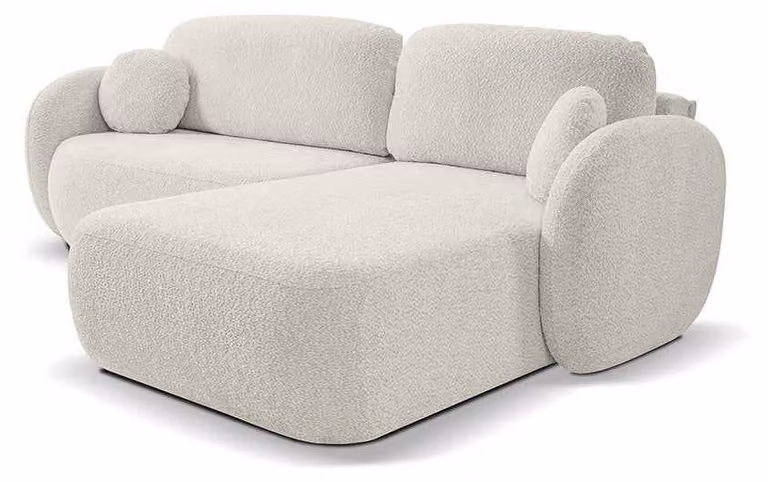 Divano angolare con funzione letto, modello Olemo, lato destro, colore sabbia