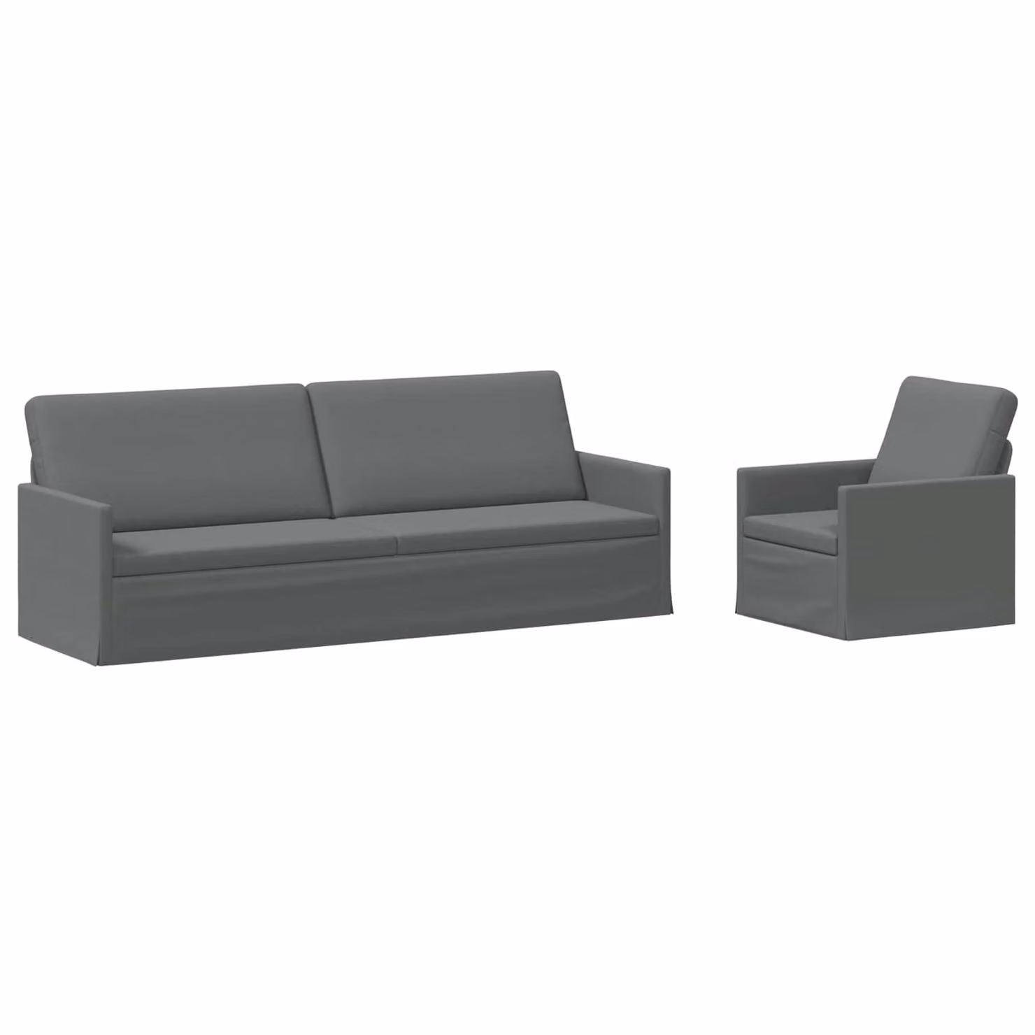 Set di 2 divani moderni vidaXL in tessuto grigio con struttura in metallo per il tuo soggiorno