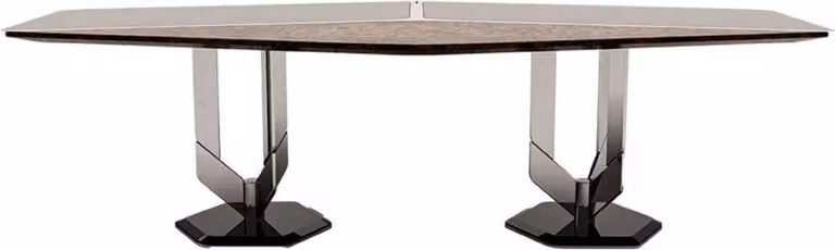 Casa Padrino Luxury Designer Dining Table Black / Brown / Silver 250 x 116 x H. 78 cm - Mobili - Mobili di design - Mobili per la sala da pranzo - Mobili per hotel - Qualità lusso