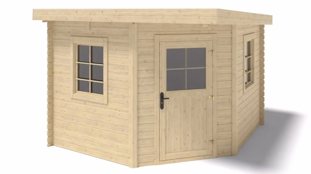 Casetta da giardino in legno ALTANKA modello DOM665 colore naturale, superficie 8m2, L/P: 3 x 3 m, spessore pareti 28 mm – 2