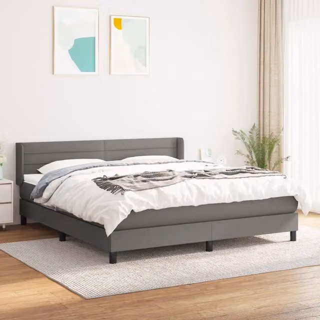 Letto Ibrido con Giroletto a Molle e Materasso vidaXL, Grigio e Bianco, L/P/H: 160 x 200 x 88 cm – 1