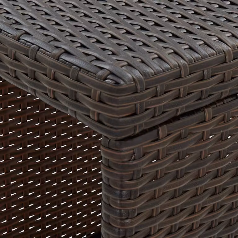 set bar da giardino 5 pezzi con cuscini in poly rattan marrone