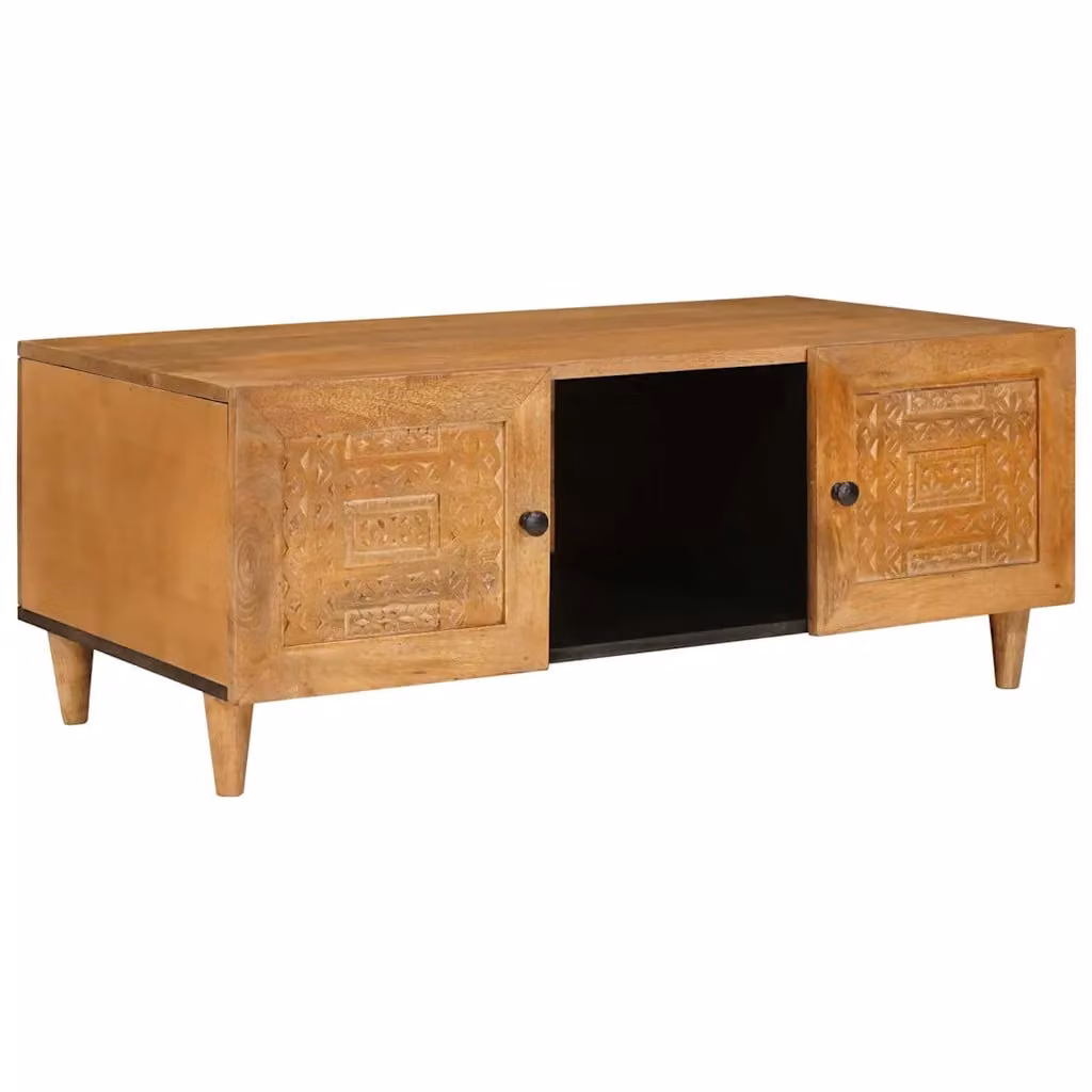 vidaXL Tavolino da salotto moderno in legno di mango marrone chiaro L: 100 cm, P: 54 cm, H: 40 cm