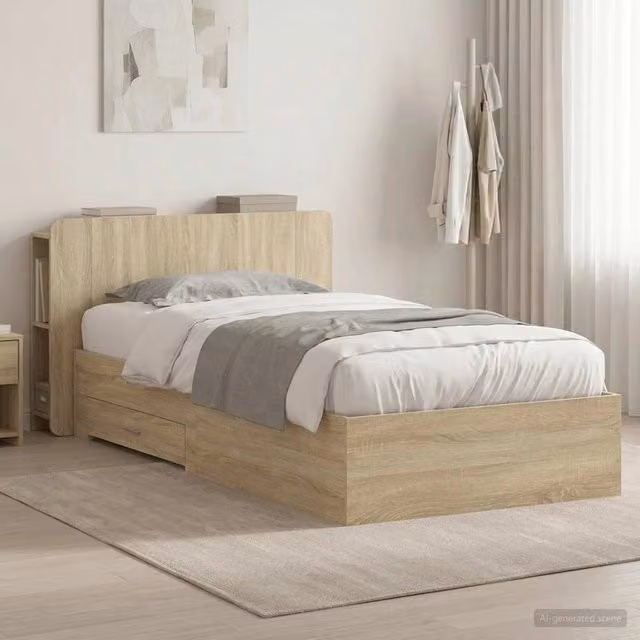 Telaio del letto con storage Rovere Sonoma 90 x 190 cm 3433715
