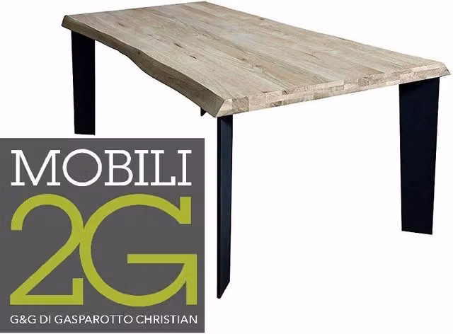 Tavolo da pranzo rettangolare in legno massello con nodo aperto Mobili 2G L: 160 cm, P: 90 cm, H: 78 cm – 1