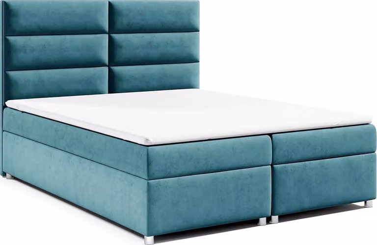 Best for Home Letto boxspring con contenitore Trinity K-4 Materasso a molle Bonell incl. topper, con consegna 160x200-turchese