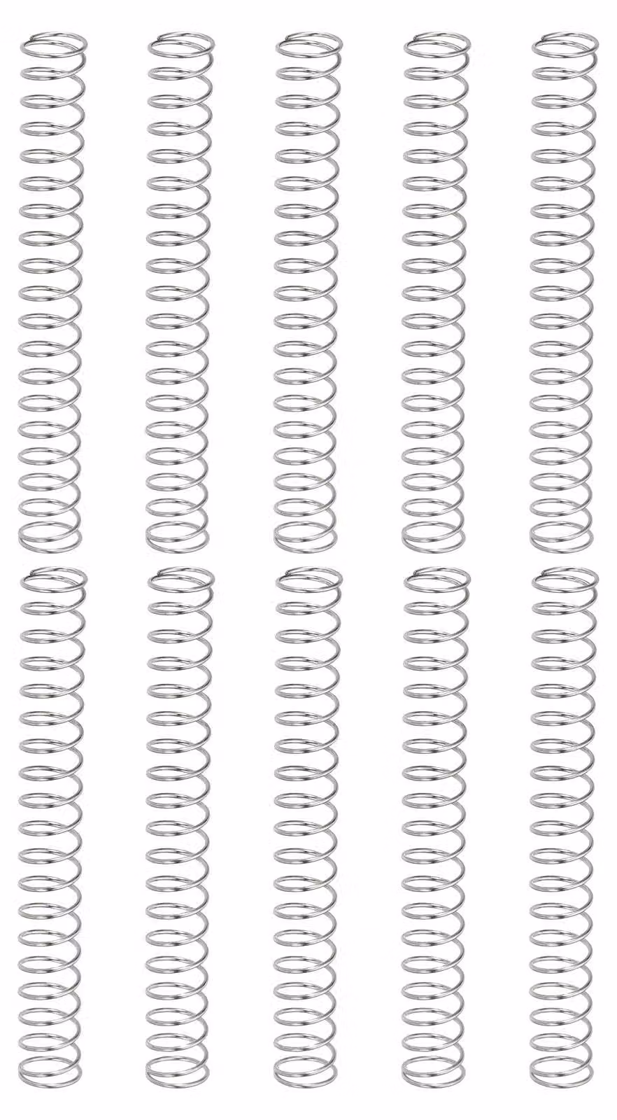 10 molle a compression, dimensioni 0,4x5x45 mm, acciaio inossidabile 304