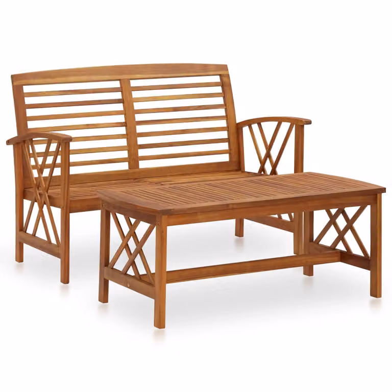 vidaXL set salotto da giardino 2 pezzi in legno massiccio di acacia