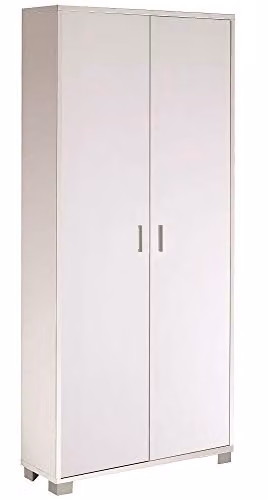 Sarmog Kit Armadio con 2 ante, Armadio salvaspazio, Armadio camera da letto, Design contemporaneo, Armadio salvaspazio H190 L83 P29 (Senza specchio, Bianco fiammato/Bianco fiammato)
