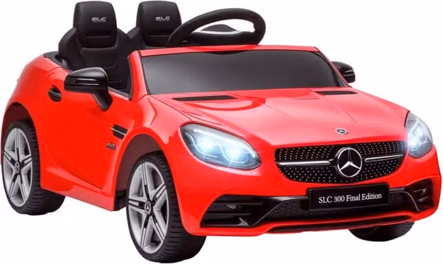 Macchina Elettrica per Bambini Licenza Mercedes SLC 300 con Telecomando, in PP e Metallo, 107x62.5x44 cm, Rosso