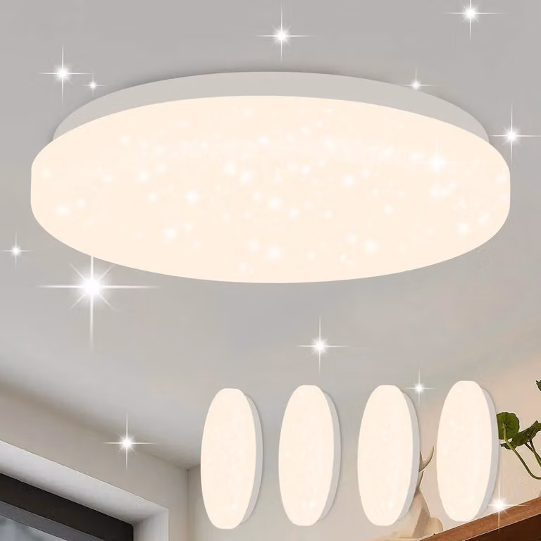 ZMH Plafoniera a led 4pcs cielo stellato moderna piccola rotonda 15W 4000K 21cm bianco neutro per camera da letto scala cucina soggiorno ufficio corridoio