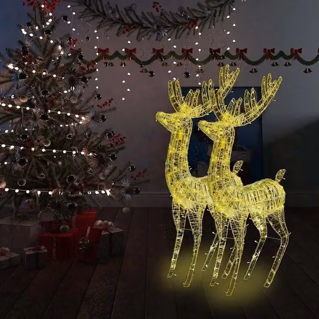 Renne di Natale XXL in Acrilico 250 LED 2 pz 180cm Bianco Caldo 3154354