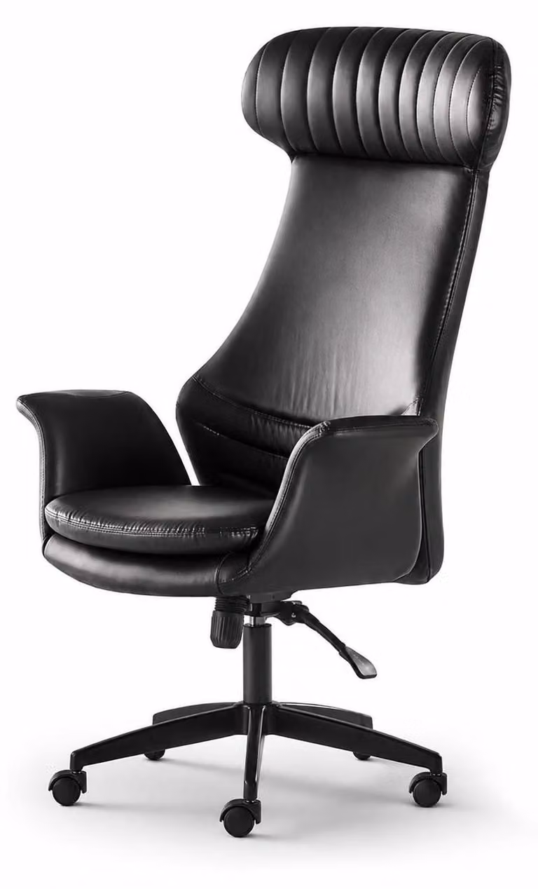 Sedia da ufficio direzionale, design moderno, colore nero, mobili per ufficio