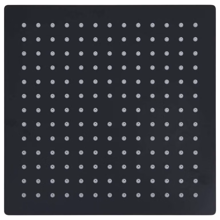 Testa Doccia a Pioggia in Acciaio Inox 25x25 cm Quadrata Nera