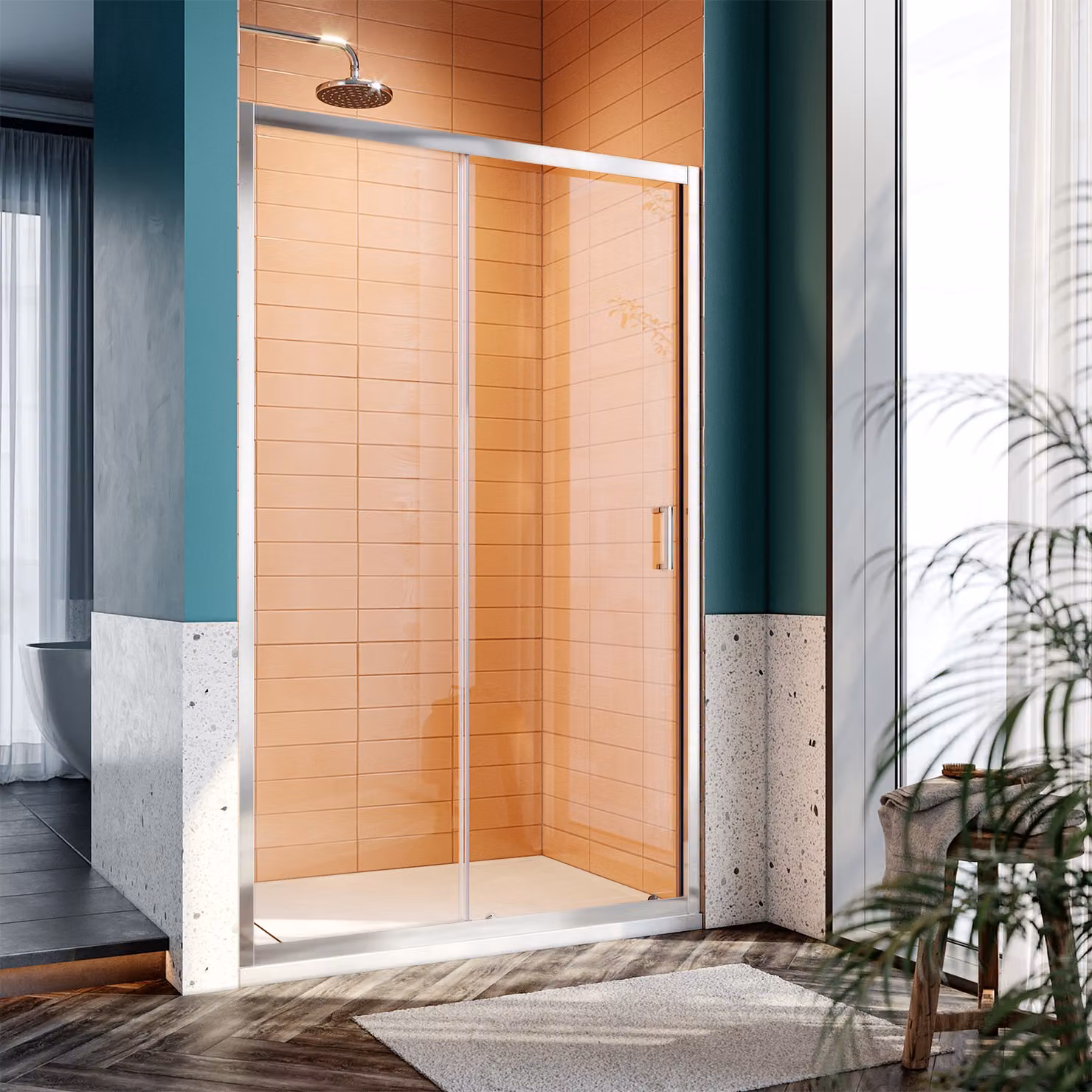 SONNI cabina doccia 120 x 185cm cabina doccia a porte scorrevoli vetro 5mm ESG
