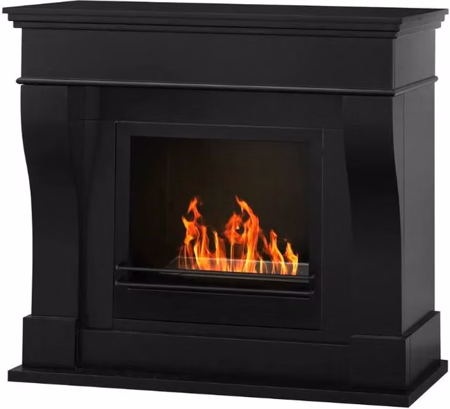 Biocamino Washington BIOCAMINIONLINE colore nero L/P/H: 111 x 43 x 99 cm
