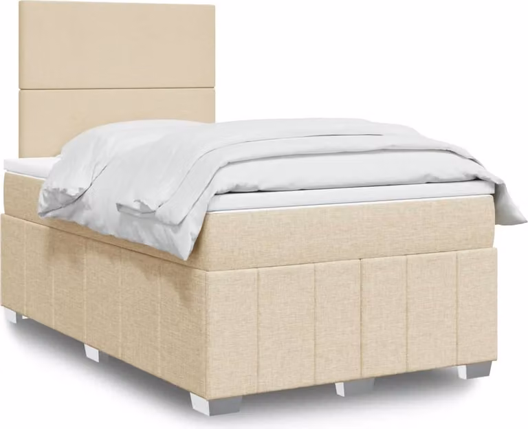 Maison Exclusive - Letto boxspring con materasso Crema 120x200 cm Tessuto